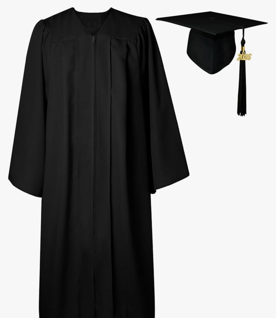 GraduatePro Matte Graduation Cap and Gown Class of 2026 Set Bulk with Tassel for High School & College 12 Colors, Size 51"