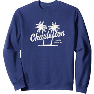 Charleston South Carolina Vintage 70s Palm Trees Graphic Sweatshirt, Small