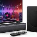 Sound Bar with Subwoofer, 100W Bass Soundbar for Smart TV, w/Dolby Atmos 3D Surround Sound System, 2.1CH Home Theater Audio Soundbar, Adjustable Home Theater Bluetooth Speaker for TV/Projector/PC