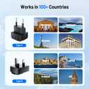 2000W Voltage Converter US to Europe, 220V to 110V Converter for European Travel with 3AC/2USB-A/2USB-C (PD20W), Travel Essentials with Type C G Plug (Black)