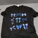 Girl's Bow Graphic Tees Crew Neck Short Sleeve Summer T Shirts Preppy Cute Clothes for Girls (Black, 11Y)