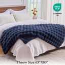 BENVWE Fluffy Faux Fur Throw Blanket for Couch, Soft Plush Thick Cozy Fuzzy Luxury Minky Bubble Blanket for Home Living Room Decor Gift for Women, Navy Blue, 63" x 80", 1100GSM, Twin