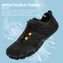 Barefoot Shoes for Men and Women | Wide Toe Box & Zero-Drop Sole for Natural Movement | Minimalist Trail Running, Hiking & Water Sports Shoes | Flexible, Lightweight & Non-Slip (12.5 Women/11 Men, Color_black)
