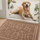 DEXI Front Door Mat for Home Entrance, 35x59 Non-Slip Absorbent Floor Mats Low-Profile Washable Doormat for Entryway, Garage, Patio, Beige
