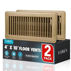 VOISEN Floor Register 4x10, 2 Pack Brown Floor Vent Covers,Heavy Duty Steel Walkable Floor Vents,Vent Covers for Home Floor