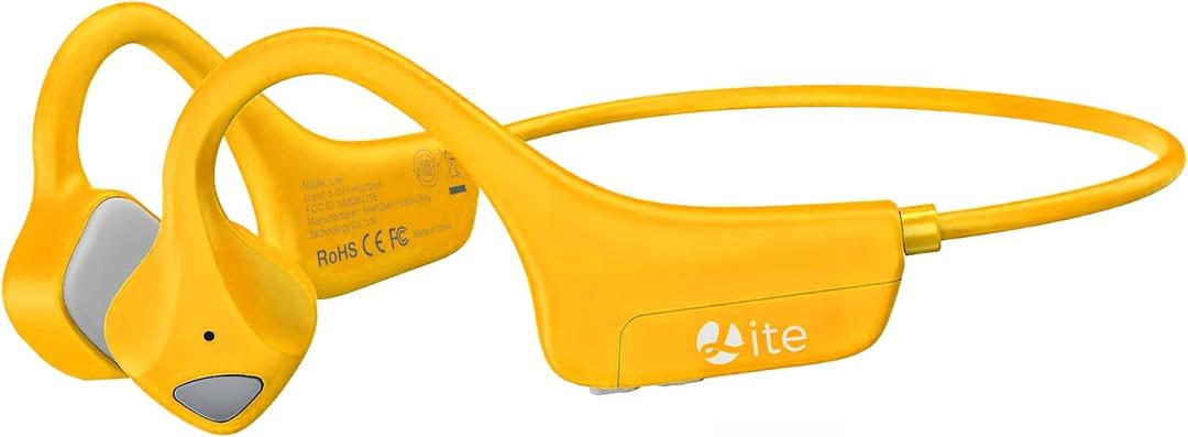 Bone Conduction Headphones Bluetooth - Wireless Open-Ear Headset with Microphones Lightweight Sweat Resistant Waterproof Running Earphones, Long Battery Life (Orange)