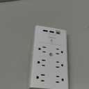 Multi Plug Outlet - Addtam Surge Protector Wall Mount with 12 Outlet Extender- 3 Sides and 3 USB Ports (1 USB-C), Outlet Splitter Power Strip for Home, Office, Hotel, White (1C2A No PD)