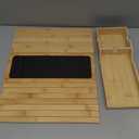 Couch Cup Holder & Bamboo Armrest Tray Foldable Non-Slip Sofa Arm Table for Drinks, Snacks, Remote Control & Phone