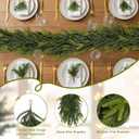 N&T NIETING 2 PCS Christmas Garland Norfolk Pine Garland Real Touch Faux Greenery Garlands Realistic Soft Garland for Mantle Fireplace Table Stair Holiday Winter Indoor Outdoor Xmas Decorations (9 FT)