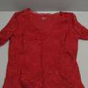 SAUNGKUAI Women's V Neck Lace Bodysuit Long Sleeve Bodysuits Double Lined Going Out Tops Y2K Trendy Thong Outfits (Medium, Burgundy)