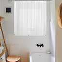 Waterproof Shower Curtain for Window Inside Shower, Plastic Bathroom Window Curtain Waterproof Heavy Duty Vinyl Peva with Hooks, Silky Frost, 40x36