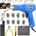 Plastic Welder,2 in 1 Plastic Welding Repair Kit with 1000pcs Hot Staples,4pcs Plastics Welding Rods,knife,Plier, Hot Staples Weld Gun Repair Kit for Car Bumper And Most Plastics(blue)