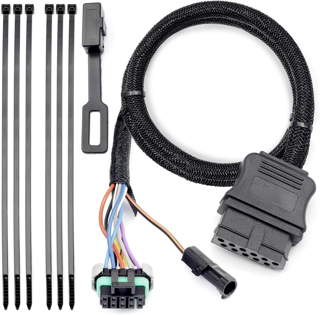 Upgraded 26357 22413 11 Pin Vehicle Side Light Wiring Harness with Dust Cover Replacement for Western for Fisher for Blizzard for SnowEx Plows 11-Pin Snow Plow