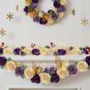 36 Pcs 3D Rolled Christmas Decor Artificial Roses Paper Flowers for Christmas Table Centerpiece Indoor and Outdoor Front Party Decorations (Purple)