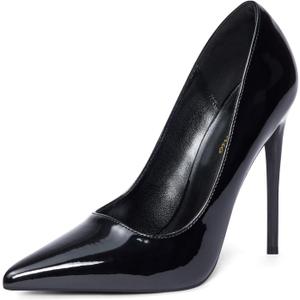 Elisabet Tang High Heels, Women Pumps Pointed Toe Stilettos 4.7 inch/12cm Sexy Heels Party Shoes (9.5, Black Bottom)