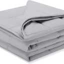 Weighted Idea Weighted Blanket for Adults (Light Grey,48"x72",15lbs) Cooling Breathable Heavy Blanket with Premium Glass Beads All-Season Soft Thick Comfort
