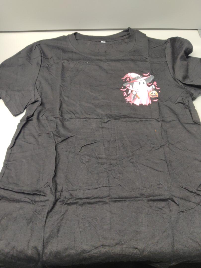 Breast Cancer Awareness Shirt Women in October We Wear Pink Ghost Shirts Pink Ribbon Short Sleeve Tee Tops Size M
