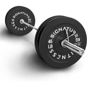 Fitvids Olympic 2" Bumper Weight Plates Set Including 160LB Weight Plates & 7FT Olympic Barbell Bar(205 Pounds Total)