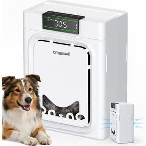 oneisall Air Purifiers for Home Pets with Double-Sided HEPA Washable Filters,Large Room Up To 2200Ft,Air Purifier for Pet Hairs,Dander Odor Allergies Pollutant Smoke Dust,PP02 (White)