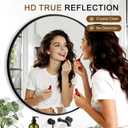 Round Bathroom Mirror for Wall, 2 Pack 26" Black Circle Mirror, Tempered Glass Bathroom Mirror for Over Sink, Modern Metal Framed Round Vanity Mirror for Entryway, Bedroom, Living Room