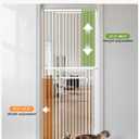 Extra Tall Cat Gate 47.2"-86.6", Pressure Mounted Pet Gate for Doorways, Walk Through with Door, Narrow Bar Spacing 1.38", No Drill Indoor Safety Gate for Cats & Dogs