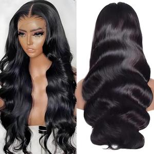13x4 Black Long Deep Lace Front Wigs Human Hair for Women, 26 Inch 180 Density Natural Black HD Lace Wig,Pre Plucked Glueless Wavy Wig with Human Hair for Daily Wear
