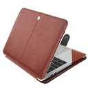 MOSISO Case Compatible with MacBook Air 13.6 inch M4 M3 M2 2025-2022 /Air 13 M1 2022-2018 /Pro 13 inch M2 M1 2025-2016, PU Leather Portfolio Protective Stand Cover, Brown