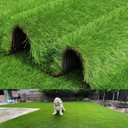 Artificial Grass Turf 4FTX7FT, 1.38" Pile Height Thick Fake Grass Pet Dog Mat Pad with Drain Holes Synthetic Fake Astro Turf Indoor Outdoor Garden Lawn Landscape