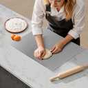 KORVOS Stainless Steel Cutting Board, Heavy Duty Steel Cutting Boards for Kitchen, Stainless Steel Cutting Board with Lip&Non-slip Pad, Against Scratches Surface, 19.6"L x 15.7" W