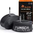 YUNSCM 2-PCS 27.5 Heavy Duty Bike Tubes 27.5x1.75/2.40 Inner Tubes 45/62-584 Compatible with 27.5 x 1.75/1.95/2.10/2.125/2.20/2.25/2.30/2.35/2.40 Mountain Bike Bicycle Tubes FV48mm Presta Valve