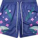 BOOMLEMON Mens Mesh Graphic Shorts Retro Designer Basketball Athletic Shorts Summer Casual Cool Streetwear Short Pants