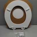 Mayfair Linden Slow Close Toilet Seat, Non Slip Heavy Duty Wood, Easy Install, Round, White