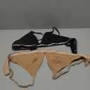 Hanes Women's Originals Triangle Bralette Pack, Breathable Stretch Cotton Bras, 2-Pack (Medium, Black/Deep Glow)