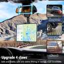 Rearview Mirror Tablet Mount for Car Truck [Rotatable & Retractable] Rear View Mirror Clip Phone Tablet Holder Upgraded 4 Corners for Pro Air Mini, Galaxy Tab, iPhone, 4-11" Devices