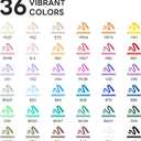 36 Colors Automatic Ink Control Acrylic Paint Pens, Brush Tip Acrylic Paint Markers, Acrylic Markers Set for Rock Painting, Wood, Glass, Fabric, Ceramic, Canvas, DIY Crafts & Art Supplies