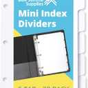 Blue Summit Supplies 5 Tab Mini Tab Dividers, White, 5 Mini Binder Dividers with 3 Hole Punch, for Notebooks and 3 Ring Binders, 5.5 x 8.5 Inches, Heavy Duty Paper, Set of 6, 30 Dividers