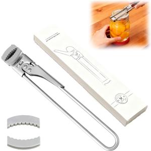 Adjustable Stainless Steel Jar Opener, Jar Openers for Seniors, Jar Opener for Weak Hands, The Extended Design Makes It More Labor-Saving, Manual Jar Bottle Opener Kitchen Accessories (1 PCS)
