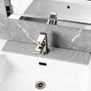 Stone faucet mat for kitchen sink,stone faucet mat for kitchen sink,stone drying matFaucet Washer and Soap Dish Set,Super Absorbent Diatomite Faucet Mat, Kitchen Sink Accessories in 3 Colors (17.7in*4in, Light Gray)