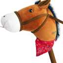 WALIKI Stick Horse Toy for Boys and Girls | Fun Cowboy & Cowgirl Pretend Play | Cool Toys for Kids Ages 3 4 5 6 | Birthday Gift for Active Toddlers (Brown)