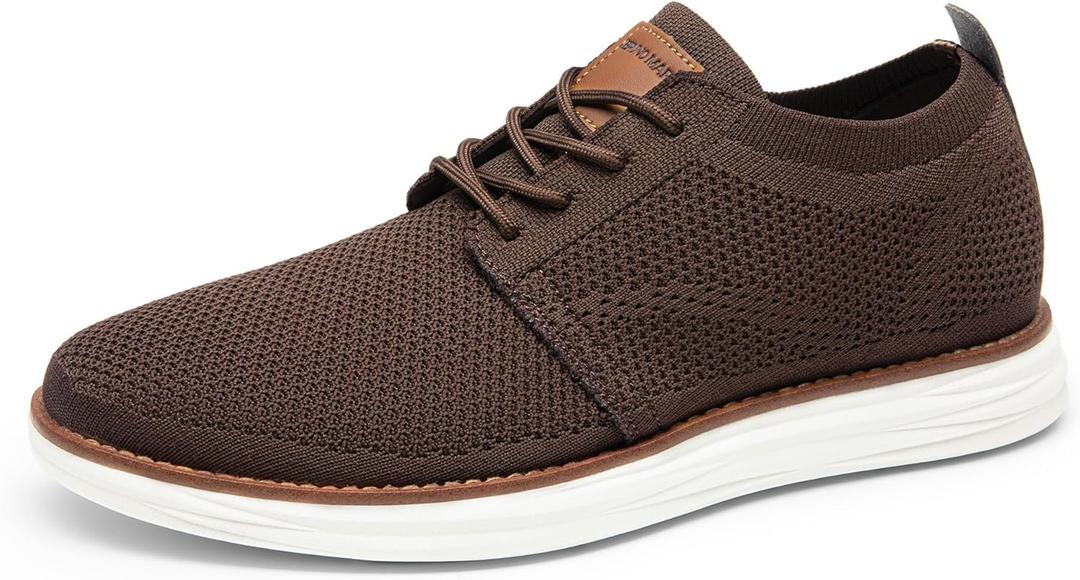 Bruno Marc Men's KnitFlex Breeze Mesh Sneakers Oxfords Lace-Up Lightweight Casual Walking Shoes (9, 01 Brown)