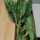 42 Artificial Boston Fern Bush Plant, 2 Faux Ferns for Outdoors Large, Fake Ferns Realistic Artificial Plants with 65 Fronds for Garden Porch Patio Home Office Living Room Decor Green