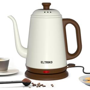 Gooseneck Electric Kettle, 1L Water Boiler, Pour Over Coffee & Tea, 1000W Fast Heating, Stainless Steel, Auto Shut-Off & Boil-Dry Protection, BPA-Free (White)