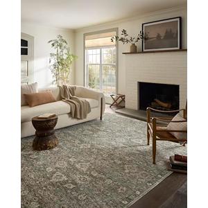 Loloi Magnolia Home by Joanna Gaines Junie Collection JUE-06 Lagoon/Natural 2'-7" x 8'-0", .38 Pile Height, Runner Rug