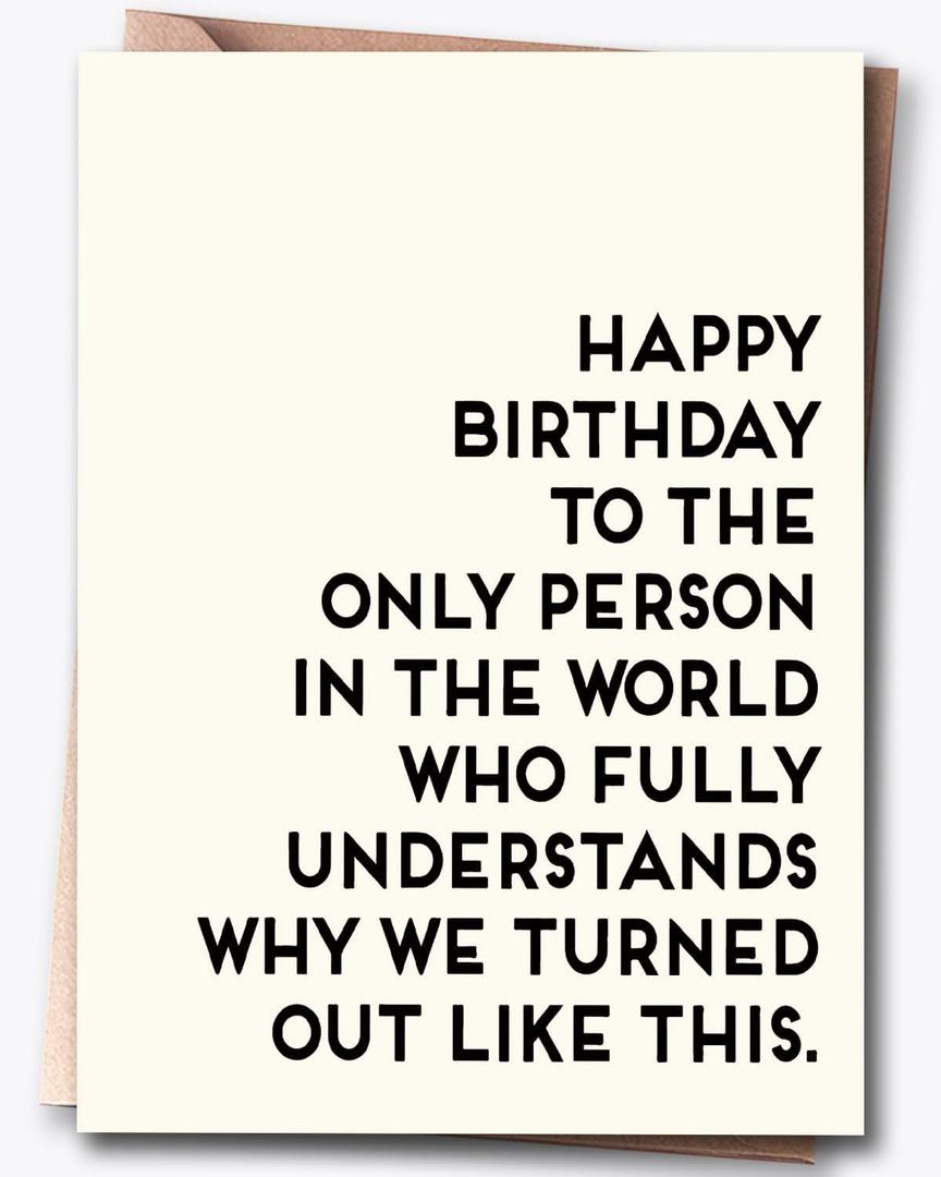 2 x Hqulpr Funny Happy Birthday Cards for Sister & & Mom & Brother & Men & & Women, Best Firend, Greeting Card=7in x 5in(Folded), Envelope = 7.5in x 5.5in