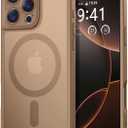 Thomo Magnetic for iPhone 16 Pro Max Case, [Full Camera Protection] [Compatible with Magsafe] Military-Grade Shockproof, Anti-Fingerprint Translucent Matte Phone Case,Brown