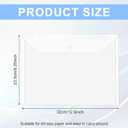 100Pcs Plastic Envelopes with Snap Closure, Clear Folders for Documents Plastic A4 Letter Size Clear Envelope Pouch for School Home Office Supplies