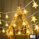 Star String Lights 360 LED 132FT,8 Modes Plug in Star Fairy Lights with Timer & Memory, Indoor Outdoor Star Christmas Lights for Birthday Party Bedroom Wedding Home Classroom Decor Warm White