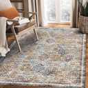 5' x 7' Washable Area Rug - Low Pile Soft Vintage Indoor Rug for Living, Dining or Bedroom - Lightweight Carpet with Non-Slip Backing - Foldable for Easy Placement, Multi