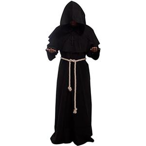 GOLDSTITCH Friar Medieval Hooded Monk Renaissance Priest Robe Costume Cosplay, XL