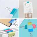 3 x Ufmarine Large Binder Clips 1.6 inch Length, Colorful, for Office (24 Pcs)